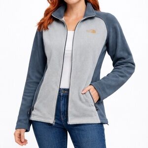 The North Face Full Zip Fleece Jacket Blue Two Toned Women's Size Small